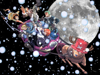 Sleigh snow fullmoon aliens christmas - eiichiro oda free wallpaper