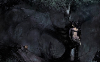 Demon woman black hair dark - dark fantasy art free wallpaper for desktop