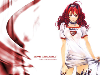 Redhair girl white shirt redbackground - red hair free wallpaper