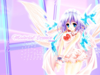Anime girl blue wings red - a red ball free wallpaper