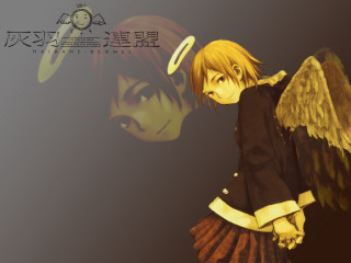 Anime girl angel wings red 2 - a black shirt free wallpaper