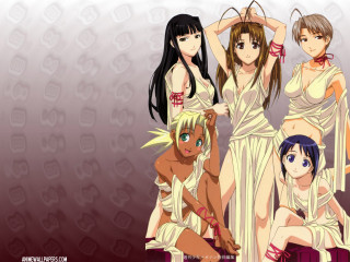 Anime girls cat man ai - egyptian art free wallpaper