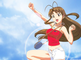 Woman red top flying hair - a red top free wallpaper