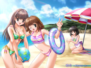 Three girls beach bikinis life - three girl free wallpaper