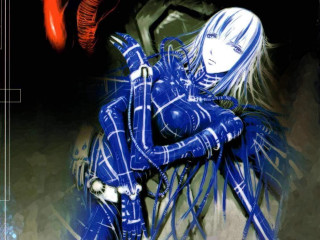 Woman blue red spider cyberpunk - background free wallpaper for desktop