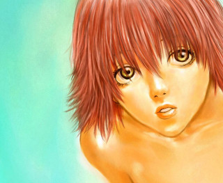 Woman red hair blue green - a painting of a woman free wallpaper