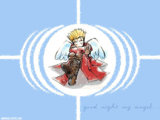 Fantasy angel wings sword blonde - a red cape free wallpaper