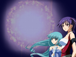 Anime two girls blue hair - promotional image free wallpaper