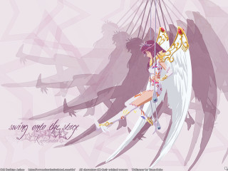 Angel woman sword wings purple - ann thetis blacker free wallpaper