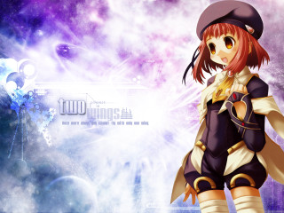Anime girl purple background wings - a purple background free wallpaper
