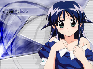 Blue haired anime girl bangs - yukito kishiro free wallpaper