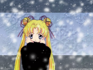 Blonde anime girl snowy night - a snowy day free wallpaper