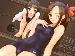Eizan kikukawa anime girls polka - a wallpaper background free wallpaper
