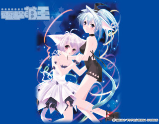 Anime dancing girls blue stars - star and swirls free wallpaper