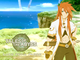 Red haired man sword lake - his hand free wallpaper for desktop