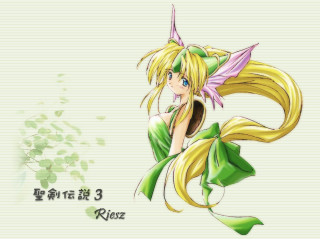 Cartoon girl green dress yellow - 2 d game art free wallpaper