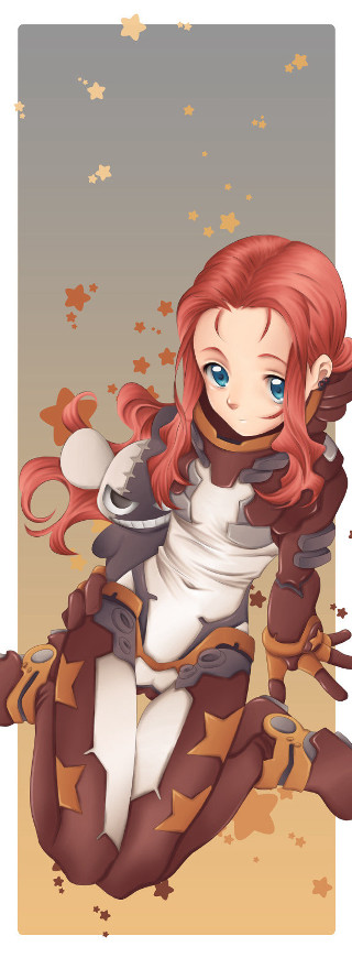 Redhair whiteoutfit cat armor starry - cat free wallpaper