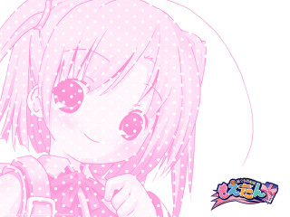 Pink hair girl polkadot shirt - a drawing of a girl free wallpaper