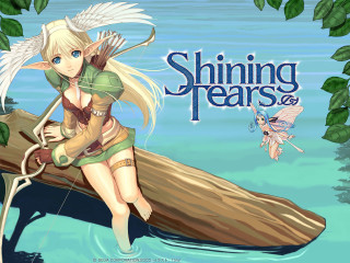 Shining tears girl log butterfly - her hand and a butterfly free wallpaper