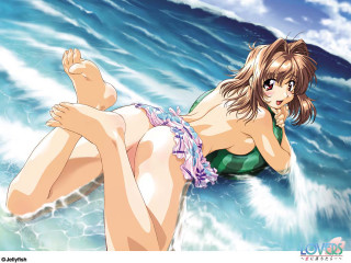 Woman wave surfboard bikini ocean - a surfboard in the ocean free wallpaper