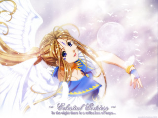 Girl angel wings star blue - angel free wallpaper