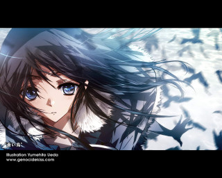 Blue eyed black haired anime - anime art free wallpaper
