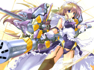 Woman dress gun mecha maid - mecha free wallpaper