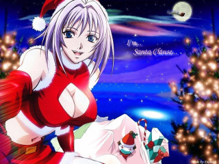 Santa woman bed christmas tree - a christmas tree in the background free wallpaper