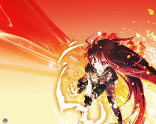 Anime girl red hair flying 2 - long red hair free wallpaper