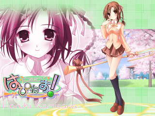Girl pinkdress broom flower fence - pixel art free wallpaper