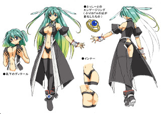 Green hair sword woman concept - her hand and a sword free wallpaper