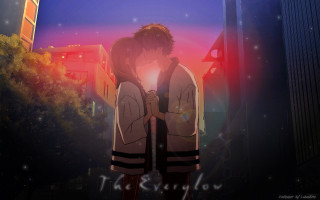 Couple kissing cityscape night fireworks - a couple kissing in front free wallpaper