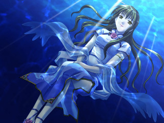 Woman floating water blue dress - maya free wallpaper for desktop
