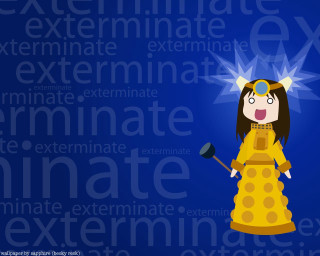 Girl yellow dress hammer blue - a hammer free wallpaper