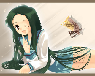Green haired girl smiling school - green hair free wallpaper