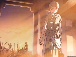 Woman doorway knife man outdoors - a knife free wallpaper