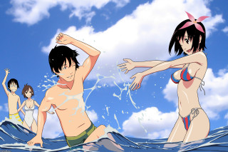 Group people water man woman - one man free wallpaper