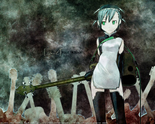 Girl guitar backpack green eyes - a guitar free wallpaper