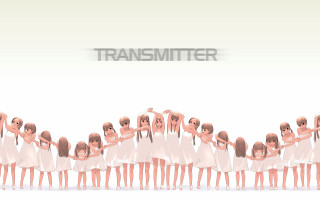 Women line white dresses hologram - a line free wallpaper
