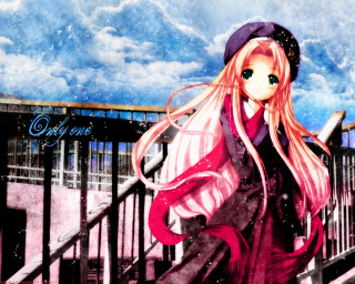 Pink hair girl balcony city - a balcony free wallpaper
