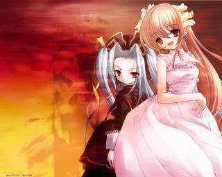 Anime couple gothic elysium autumn - background free wallpaper
