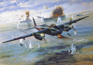 Plane flying water ship jets - a painting of a plane free wallpaper