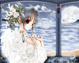 Woman white dress ocean full - a white dress holding free wallpaper