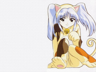 Cartoon cat bell tails fence - a bell free wallpaper