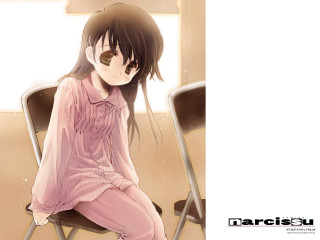 Girl crossed legs chair smile - conrad marcarelli free wallpaper