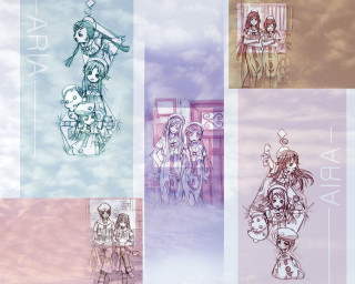 Anime skygirls buildings clouds aya - the background and a sky background free wallpaper
