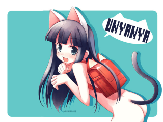 Cartoon cat back speech bubble - ayo free wallpaper
