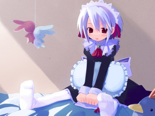 Anime maid blush bunny shiba - a string free wallpaper