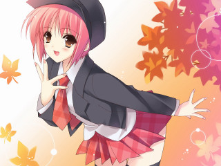 Ayako rokkaku autumn leaves hat - a picture free wallpaper