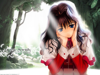 Girl red white shirt tie - magic realism free wallpaper